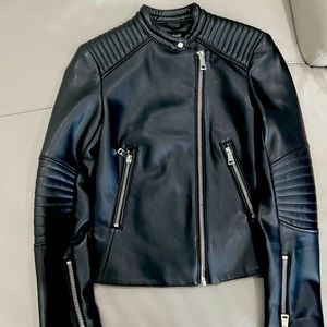 Zara faux leather jacket- black, size XS